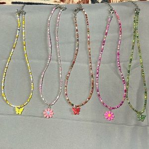 Butterflies and flowers necklaces for girls (5)